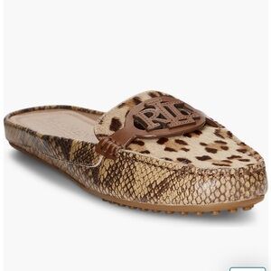 NWT!! Brynn Genuine Calf Hair & Snakeskin Print Loafer Mule